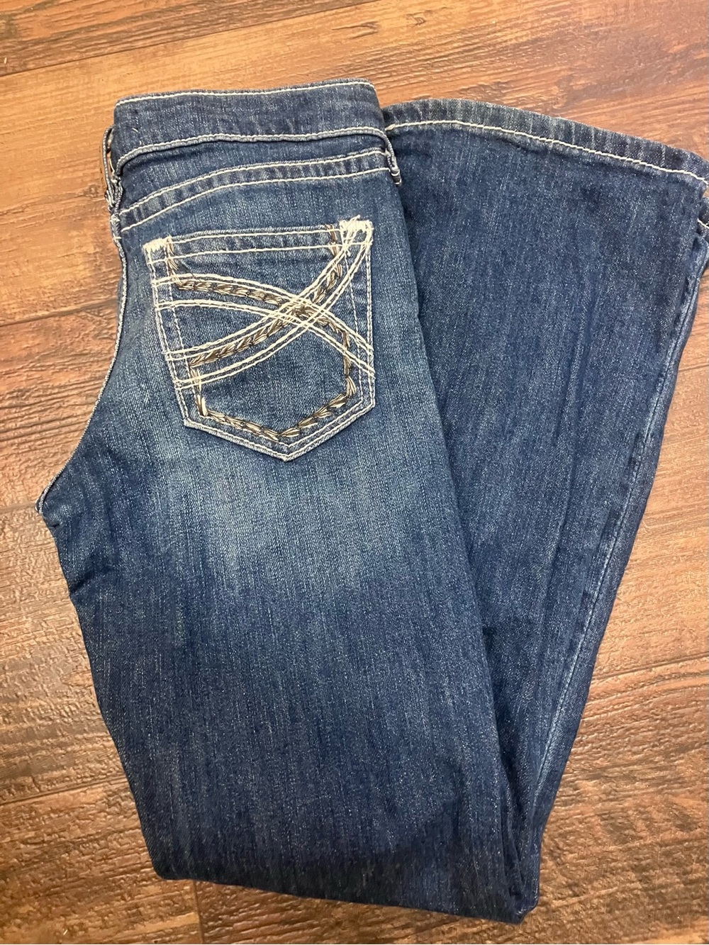 Ariat Kids Dark Blue Denim Jeans with Embroidered Back Pocket